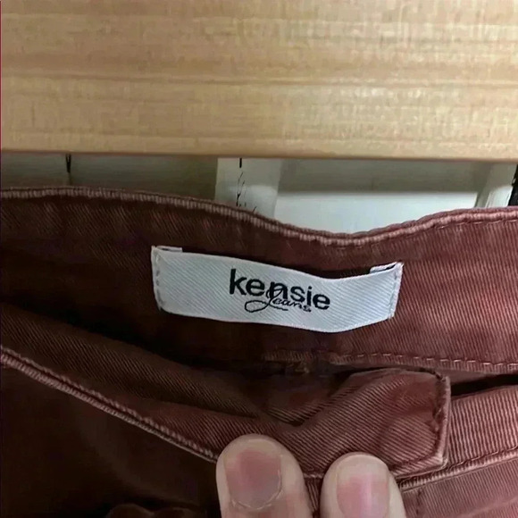 Button-Front Burgundy Skirt - Picture 3 of 4